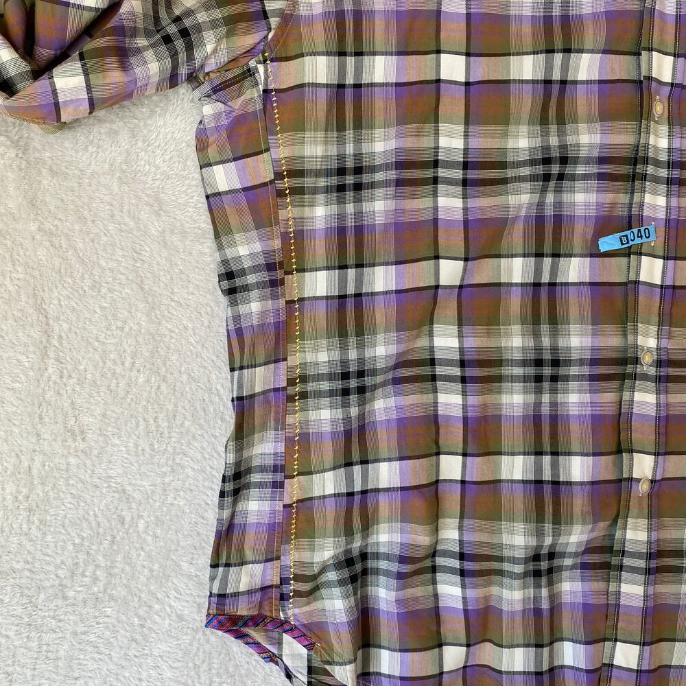 Robert Graham Freshly Laundered Shirt Men XXL Purple Plaid Embroidered Button Up - Picture 5 of 12